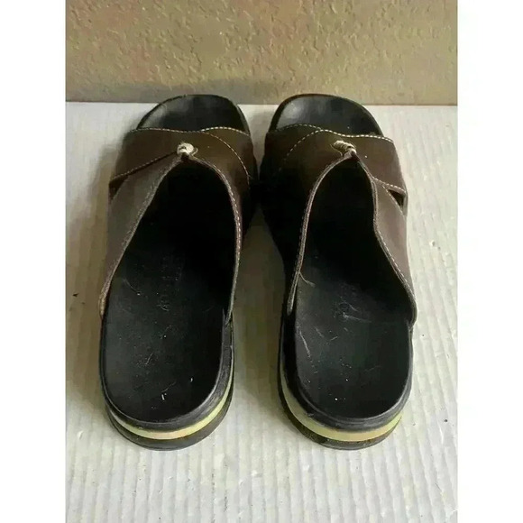 Cole Haan Womens D11008 Brown Leather Slide Sandals Comfort Slip on Size 6 1/2B - Picture 2 of 8